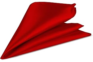 Trimming Shop Men's Pocket Square Handkerchief, Italian Square Satin Handkerchief for Formal Wear, Suit Pocket Square Plain Hankies for Wedding Gift, Party, Fashion, Grooms, Prom - Unisex, Solid Color