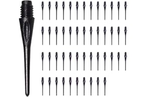 ACYDSR 50 Pièce Pointes de Fléchettes en Plastique, Embouts de Fléchettes en Plastique, Pointe de Fléchette Souple, Professionnel Bout Fléchettes, Filetage 2BA, Pour Fléchettes Électroniques (Noir)