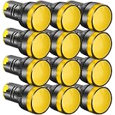 Gebildet 12pcs 22mm AC/DC 12-24V/20mA LED Power Indicator, LED Pilot Signal Light Panel Indicator, LED Signal Light (Yellow)