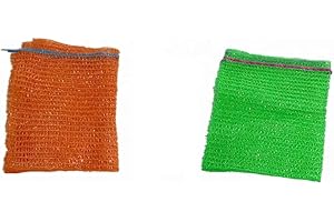 BIGLE Raschelsäcke mit Zugband Kartoffelsack Gemüsebeutel Zwiebelbeutel Netzsäcke Fruchtsäcke Kartoffelsäcke Holzsack - 35 x 50 cm, 42 x 60 cm, 50 x 80 cm Orange und Grün (10, 42x60cm Grün)