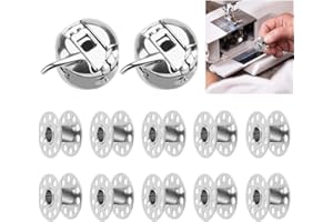 SNAGAROG 2 Pz Cassa della Bobina della Macchina per Cucire Porta Spolina Cassa Bobina 10 Pz Bobine Metallo Rocchetti Spolette Rocchetti per Macchina da Cucire Compatibile