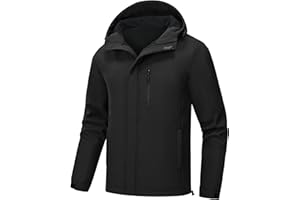 Huayuzh Softshelljacke für Herren Winterjacke Wasserdicht Winddicht Warme Fleece Gefüttert Regenjacke Wandern Camping