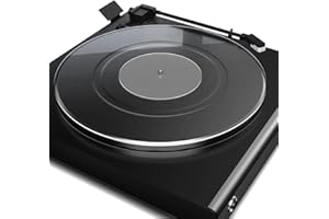 LAZMIN112 Tappetino per Giradischi, Piatto per Giradischi in Acrilico, Tappetino per Giradischi Antistatico con Riduzione del Rumore, Adatto per Giradischi da 12 Pollici (Nero Traslucido)