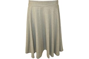 WearAll Womens Plus Size Plain Flared Elastic Waist Ladies Short Skater Skirt - Sizes 14-28