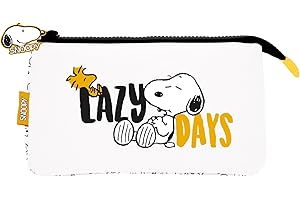 Grupo Erik Estuche Escolar 3 Compartimentos Snoopy - Estuche Triple : 3 Cremalleras para niñas y niños | Material Escolar para la Vuelta al Cole