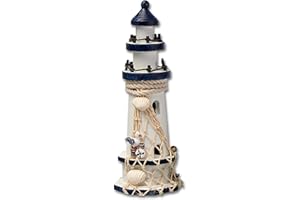 ‎FLANACOM Flanacom Leuchtturm Deko aus Holz in verschieden Designs - Maritime Badezimmer Deko-Artikel - liebevoll gestaltete Bad-Accessoires mit vielen Details (Möwe)