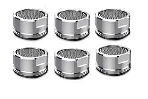 XUKEKOY 6 Pack Faucet Aerator 2.2 GPM Bathroom Sink Aerator Regular Standard Replacement Parts with Brass Shell 15/16-Inch Male Threads Aerator Faucet Filter with Gasket for Kitchen Bathroom