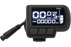 LVIFLOAE Display LCD per bici Misuratore 6pin Cavo impermeabile 24v 36v 48v 60v Bici elettrica Controllo bici elettrica En06 Display Acceleratore pollice per manubrio da 22,2 mm