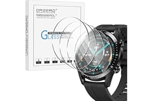 NEWZEROL 4 Pièce Protection D'écran Compatible pour Huawei Watch GT 2/GT 3 46mm Verre Trempé (Diamètre 39 mm), Protection Montre Protecteur D'écran [Sans Bulles] [Anti-Rayures]