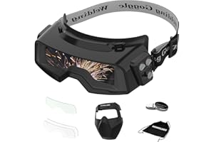 YESWELDER Occhiali da Saldatura a Oscuramento Automatico di Colore Vero, Ampia Tonalità 4/5-9/9-13 Con Rettifica, Casco per TIG MIG ARC Plasma Cut