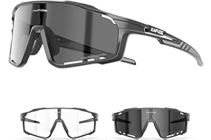 KAPVOE Gafas de Ciclismo Polarizadas Hombre Mujer Gafas MTB Bicicleta Montaña Bici con 3 Lentes K76-3L