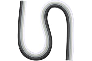 ‎PATIKIL PATIKIL 540 x 5 mm Quilling Papierstreifen Papier Quilling, 120 Stück Origami Fröbelstern Papierstreifen Streifen Set für Kunst, DIY, Handarbeit, Weihnachten, Farbverlauf Schwarz Weiß