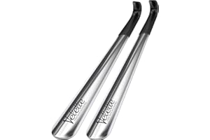 MOVASEE Schuhlöffel Lang 2er Set – 42 cm Schuhanzieher Lang für Herren, Damen, Senioren und zur Linderung von Rückenschmerzen – Robuster Metall-Schuhanzieher mit Komfortgriff –Schuhlöffel Metall Lang