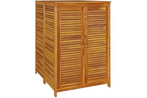 vidaXL Gartenbox, Auflagenbox mit Doppeltür Stauraum, Kissenbox mit Wasserfestem Beutel, Aufbewahrungsbox Gartentruhe, Massivholz Akazie