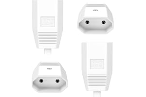 VIEVRE 4 Stücke Eurokupplung Flach, Kupplung 230V, Schuko Kupplung Flach, Euro Kupplung 230v Flach, Eurostecker Flach für Schuko Stecker Flach(Weiß)