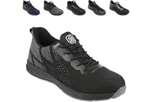 Iron Mountain Męskie buty do pracy i użyteczności, ze stalowymi nasadkami i ochroną, podeszwa środkowa S1P SRC, czarne/szare, 44 EU