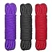 Produktbild 32 Füße (10 Mio.) alle Zweck Weiche Baumwolle Seil, weich und robust, 3 Stück Black Red Purple