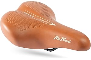 VIA VENETO BAZAM Via Veneto the Original – NUOVO DESIGN Sella Bici Vintage Volare City Ergofit by Bassano Selle, Made in Italy, Comodo e Ergonomico Sellino Retrò, Adulto Unisex, Colore Pelle Marrone