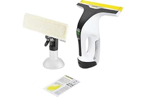 Kärcher batteridriven fönstertvätt WV 6 Plus (extra lång batterilivslängd: 100 min, utbytbart sugmunstycke, sprayflaska med mikrofiberduk, Fönsterputs-medel koncentrat 20 ml, utan specialtillbehör)