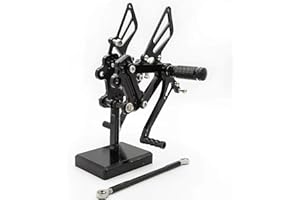 NICEDOLL CNC ZX6R 99-02 Motorcycle Adjustable Rearsets Foot Pegs Rear Set Footpeg Brake Shift Pedal Compatible with Ninja 600 ZX6R ZX636 1999-2002/ ZX9R 1999-2003/ ZZR600 2005-2008 Black