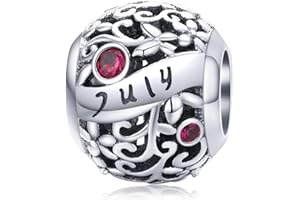 Lorrifal Miesiąc srebro wysokiej próby 925 oryginalne zawieszki z kamieniem urodzenia pasują do bransoletek Pandora naszyjnik idealna biżuteria urodziny ukochane koraliki prezent dla kobiet dziewczyn