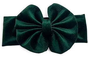 BOTTEGA DELLA PRINCIPESSA Bandeau bébé fille en velours doux avec nœud – accessoire cheveux élastique, 3 à 18 mois, idéal cadeau naissance (Vert émeraude, De 3 à 18 mois)