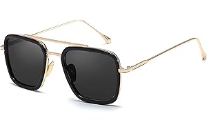 SHEEN KELLY Retro okulary przeciwsłoneczne Tony Stark kwadratowe okulary metalowe oprawki dla mężczyzn kobiet okulary