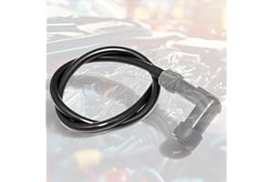 Hapivida 7mm Copper Core Ignition Wire, Ignition Cable 1M Length PVC Sheathed Insulated Copper Core Ignition Cable for Car Motorcycle Engine Black