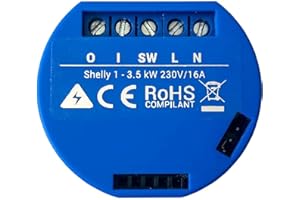 GENERICO SHELLYITALIA Shelly 1 V3 One - con Assistenza Dedicata Garanzia Italia - Relè Wireless, WiFi automazione domestica Smart WiFi Relè Switch, WiFi Alexa, Google Home