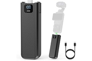 YONHUIZI Upgrade Akkugriff mit LED-Anzeige Kompatibel mit DJI Osmo Pocket 3 Kamera, 5000mAh 22,5W Schnellladung Batteriegriff für Pocket 3, 1/4 Zoll Gewindeloch