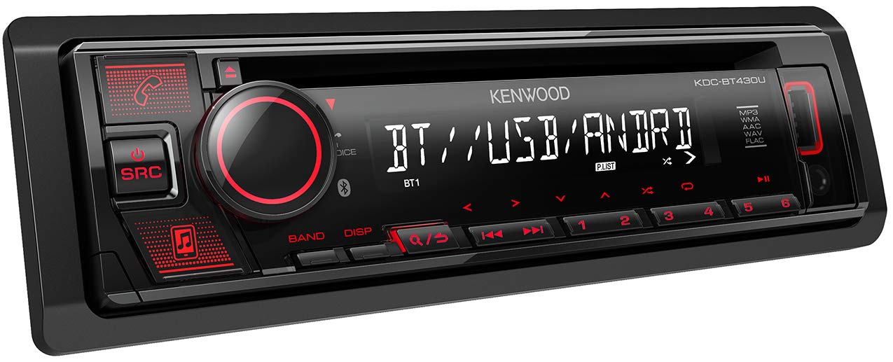 KENWOOD-KDC-BT430U-Autorradio-Iluminacin-Roja-Receptor-CD-USB-Negro