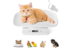 E-GREETSHOPPING Pet Scales 10KG Puppy Scales Baby Weighing Scales, Digital Pet Scale Small Cat Dog Scale,LCD Electronic Scale Multifunction Kitchen Scales,Switchable Unit g/lb/oz,fit for Bunny Bird Cats,10KG/22 lbs