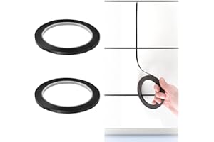 Aidi White Board Tape Lines, Whiteboard Tape Pinstripe Tape, 2PCS Thin Black Tape Whiteboard, 3 mm Width Self Adhesive Whiteboard Gridding Tape for Graphic Chart, Presentations and Artwork(Black)