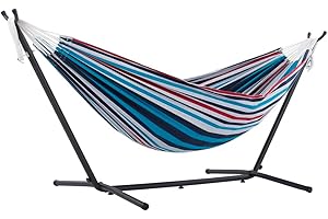 VIVERE DOUBLE COTTON HAMMOCK WITH STAND (250 CM) - DENIM