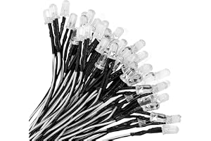 YIXISI 100 PCS 5mm LED Dioderljus, Sänddiod, LED Lampa med Rund Huvud, Ultra Bright 12V, 20cm Förkopplad, Kall