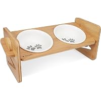 Signature Housewares Keramik-Futternapf-Set Mit Metallständer - 2 Schalen à 340 Ml (12,7 Cm) Für Katzen & Kleine Hunde