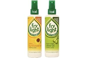 FRY LIGHT 2 x Frylight Mixed 1 x Extra Virgin Olive Oil & 1 x Sunflower Oil Cooking Spray 190 ml x 2 ( Pack of 2 )