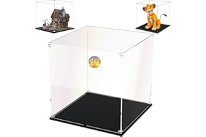 AAABOX 35x35x30cm Trasparente Teca Espositiva ,3mm Spessore Acrilico Vetrina per Lego Simba 43247|Hocus Pocus Casa 21341,Grande Scatola Antipolvere per Figure