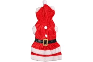 PSSOPP Robe de Noël pour Chien Robe de Noël pour Animaux de Compagnie Vêtements d'hiver Doux et Chauds Chiot Robe Polaire Chaude pour Petits, Moyens et Grands Chiens, Chats XS