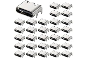 Greluma 30 Pz Presa USB-3.1 USB C, connettore femmina tipo C a 6 pin per progettazione PCB, fai-da-te, ricarica ad alta corrente - SMD, SMT