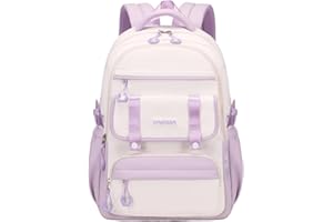 PROTAURI Sac a Dos Fille Adolescent, Cartable Fille Collège Imperméable Sac d'école Filles, Daypack Élégant et Décontracté en Nylon avec Grande Capacité