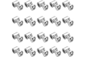 JEYORZY 20 pcs Alambre Cuerda Clips, Abrazaderas de Cable con Tapa de Tornillo, Acero Cable Abrazaderas, Simple Agujeros Cable Bloqueo Cuerda Conexiones Clip Tornillos, para Cable, Plata