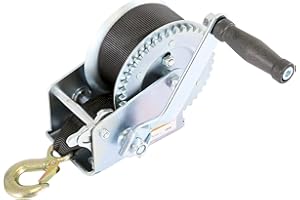 PALLIT Cabrestante de cuerda manual | 600lbs 270 kg | 50 mm x 5,0 m Longitud del cinturón | 2,1 kg Peso muerto | Torbellino de cable