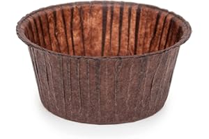 Ecopack Moldes desechables para magdalenas, papel marrón, resistentes hasta 220 °C, medidas 50 x 30 mm, 100 unidades
