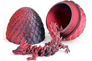 SGACMTIF 3D Emulated Dragon in Egg - Articulated Crystal Fidget Toy With Removable Mystery Egg (Laser Black)