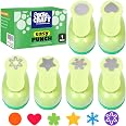 Geebuzz Set 6 Perforatori Craft Con 10 Cartoncini Glitterati – Forme Cuore, Stella, Farfalla Per Album, Biglietti E Fai Da Te