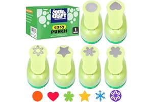 UCEC Perforadoras Scrapbooking, 6 Mini Punzones de Papel con diseños circulares para manualidades, tarjetas de felicitación, álbumes de fotos, scrapbooking, papel/cartón