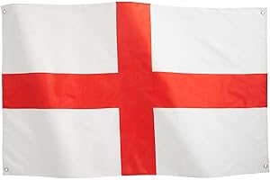 Runesol England-Flagge, 3 x 5, 91x152 cm, Eurovision 2024 Deko, St. George's Cross, 4 Ösen, Englische Fußballflagge, Sechs-Nationen-Rugby, Premium-Fahnen, Drinnen, Draußen, Olympische Spiele, Euro
