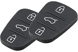 XIEMINLE 3-Tasten Ersatztastenfeld Autoschlüssel Tastenfeld kompatibel Gummipad Kompatibel mit KIA Hyundai i10 i20 i30 ix20 ix35 Ceed Soul Venga Sportage (2 Stück)
