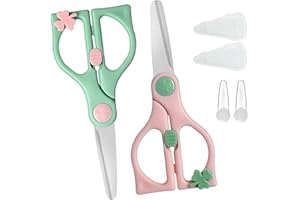 FANWINKJ Lot de 2 ciseaux alimentaires pour bébé - Ciseaux portables - Ciseaux pour enfants - Coupe-aliments sains avec couvercle anti-poussière - Facile à couper - Pour couper les aliments de
